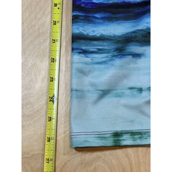 PrAna Blue Watercolor Roxanne Capri Stretch Leggings Pants Womens Small Made USA - Picture 6 of 8